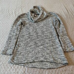 5/ $25 Merona Black White Marled Heathered Cowl Neck Sweater S